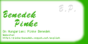 benedek pinke business card